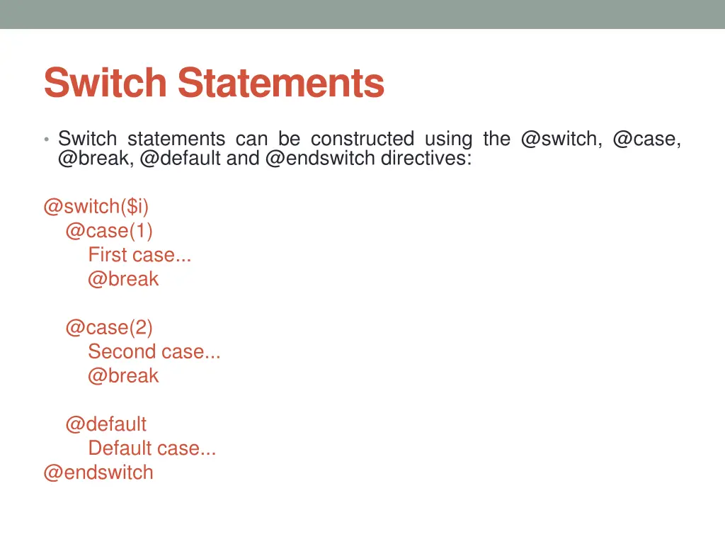 switch statements
