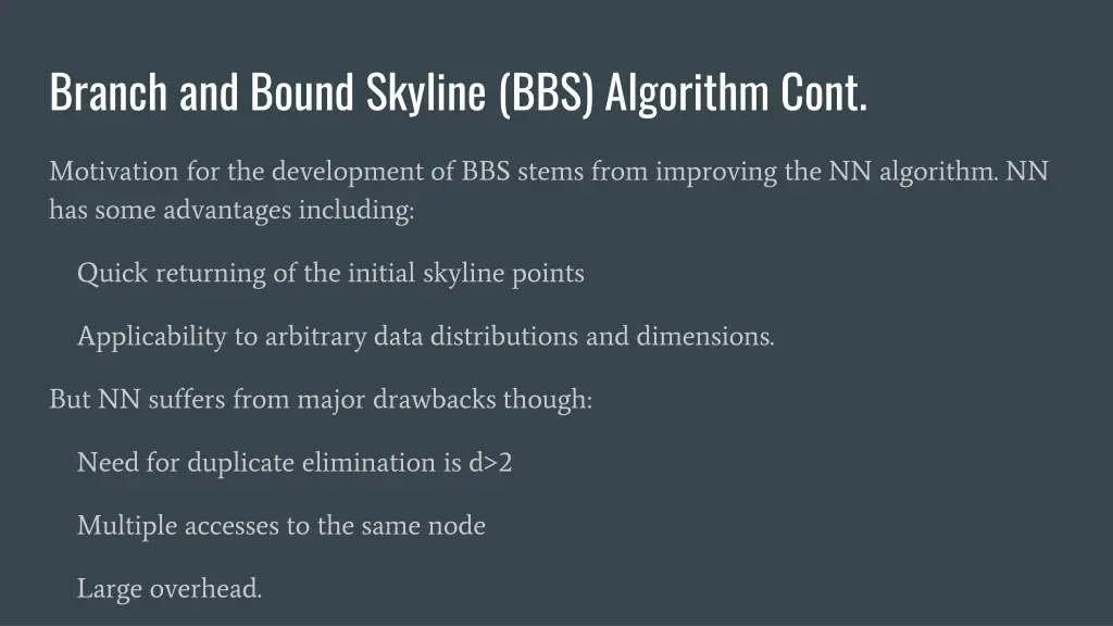 branch and bound skyline bbs algorithm cont