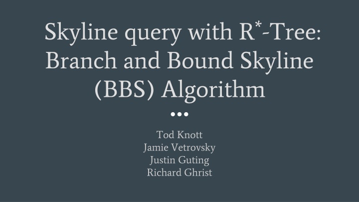 skyline query with r tree branch and bound