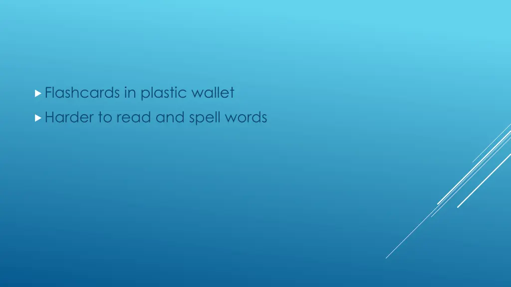 flashcards in plastic wallet