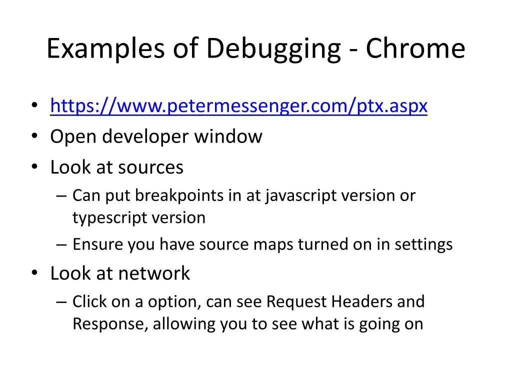 examples of debugging chrome 1