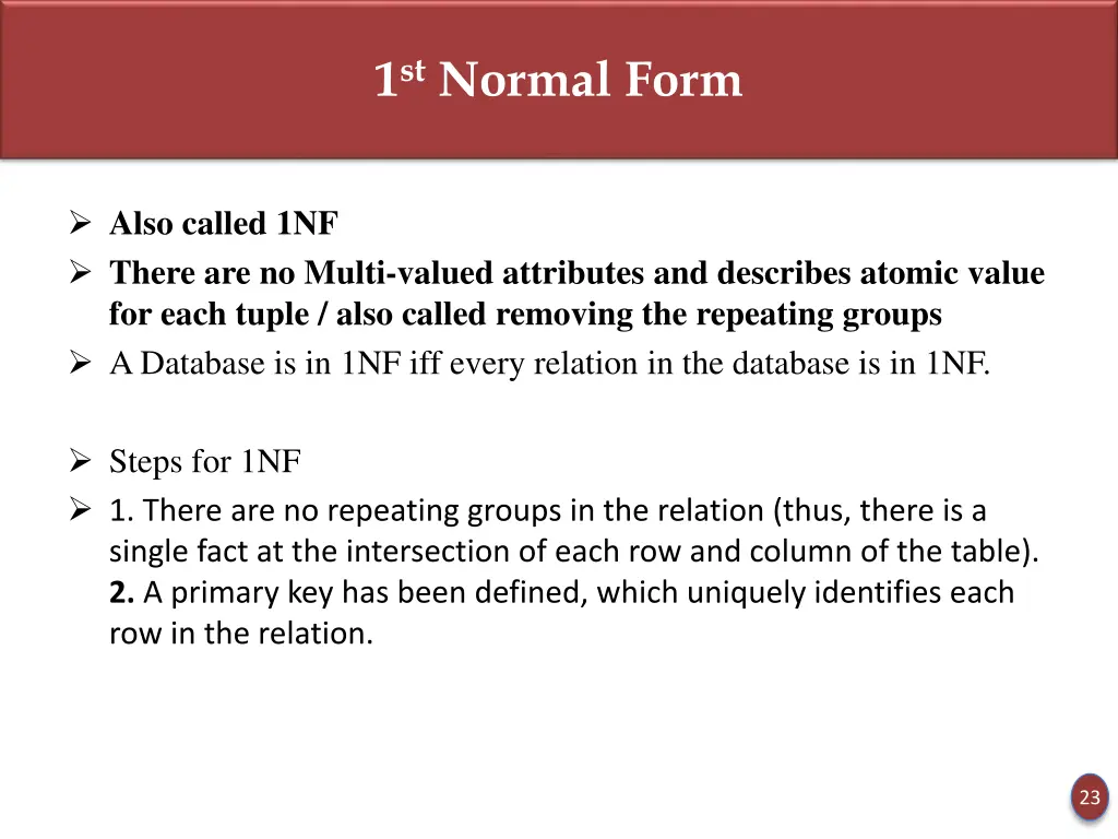1 st normal form