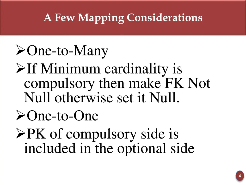 a few mapping considerations