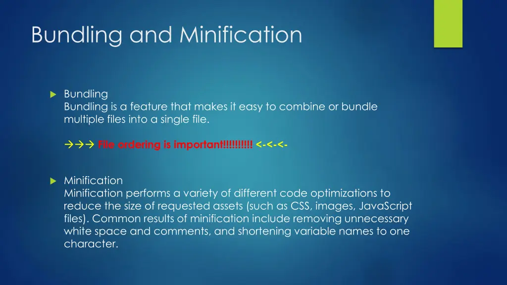bundling and minification