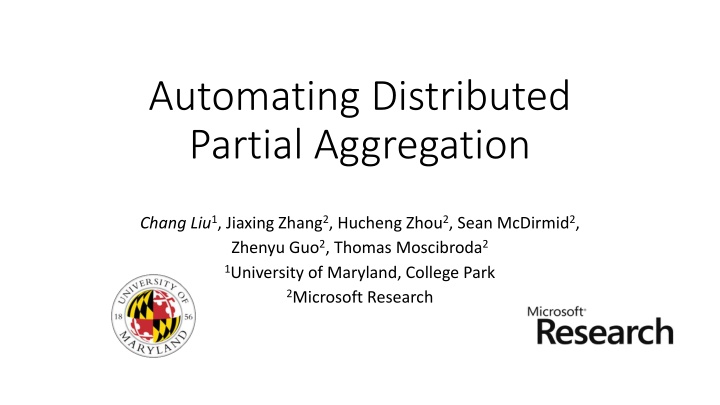 automating distributed partial aggregation