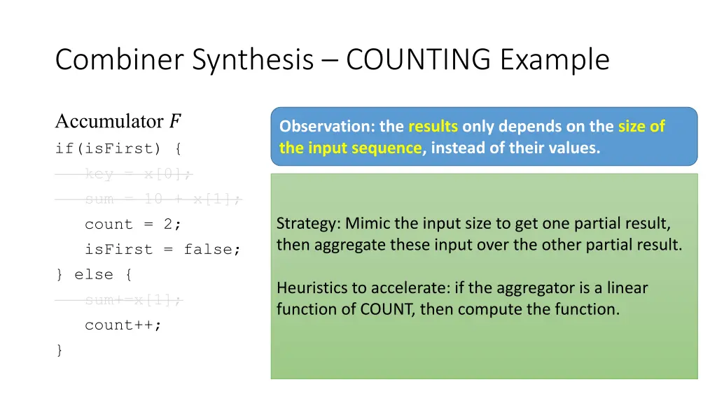 combiner synthesis counting example