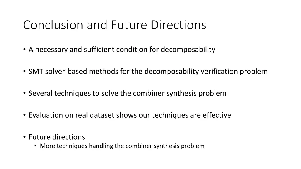 conclusion and future directions