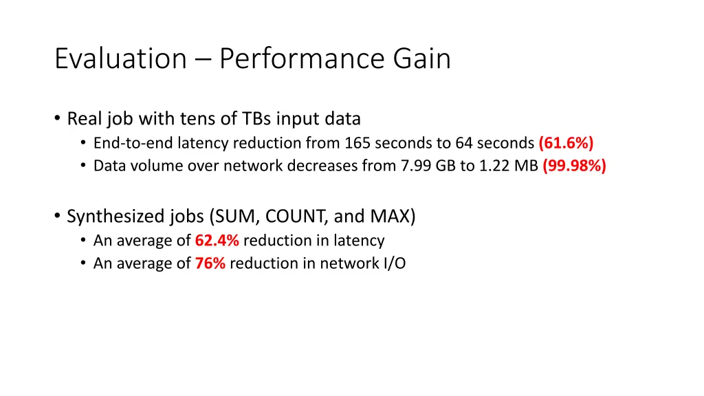 evaluation performance gain