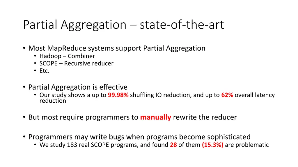 partial aggregation state of the art