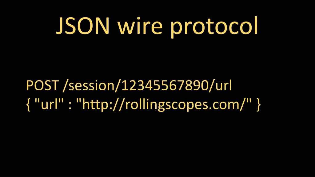 json wire protocol