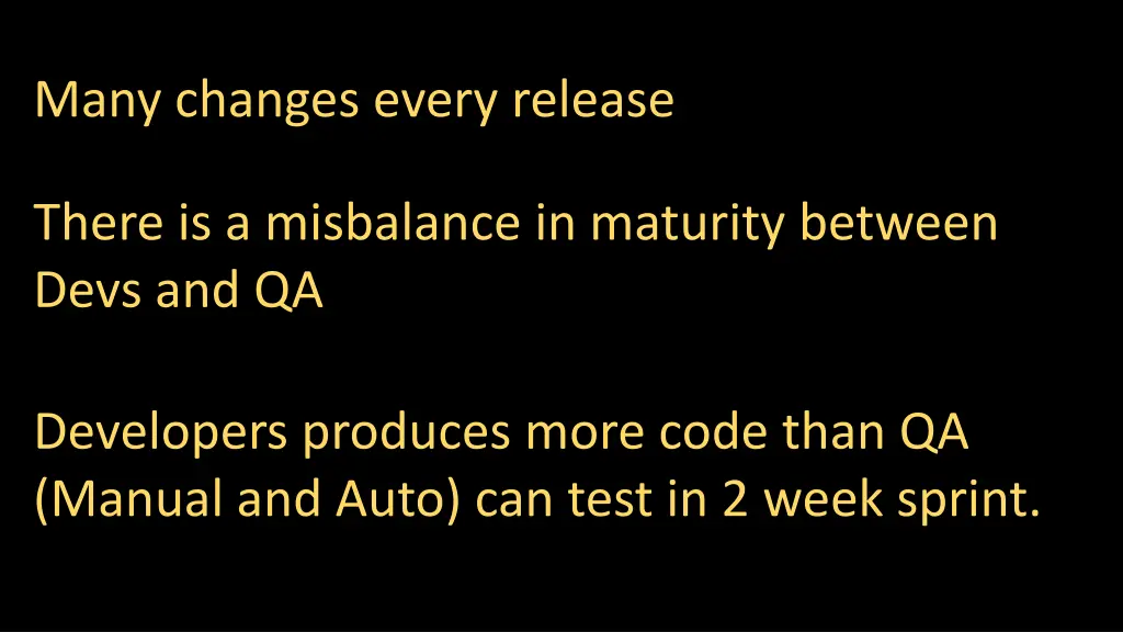 many changes every release