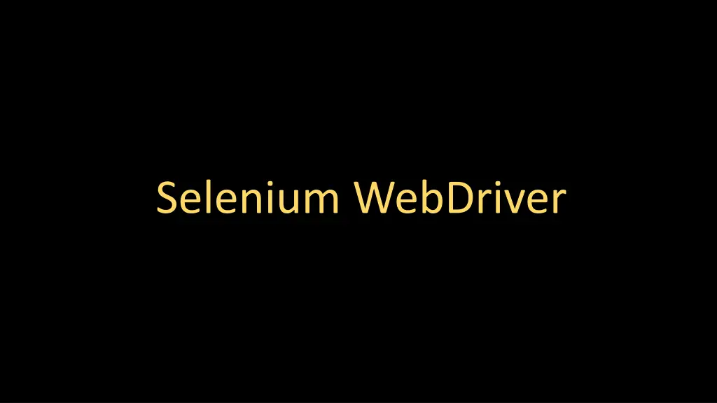 selenium webdriver
