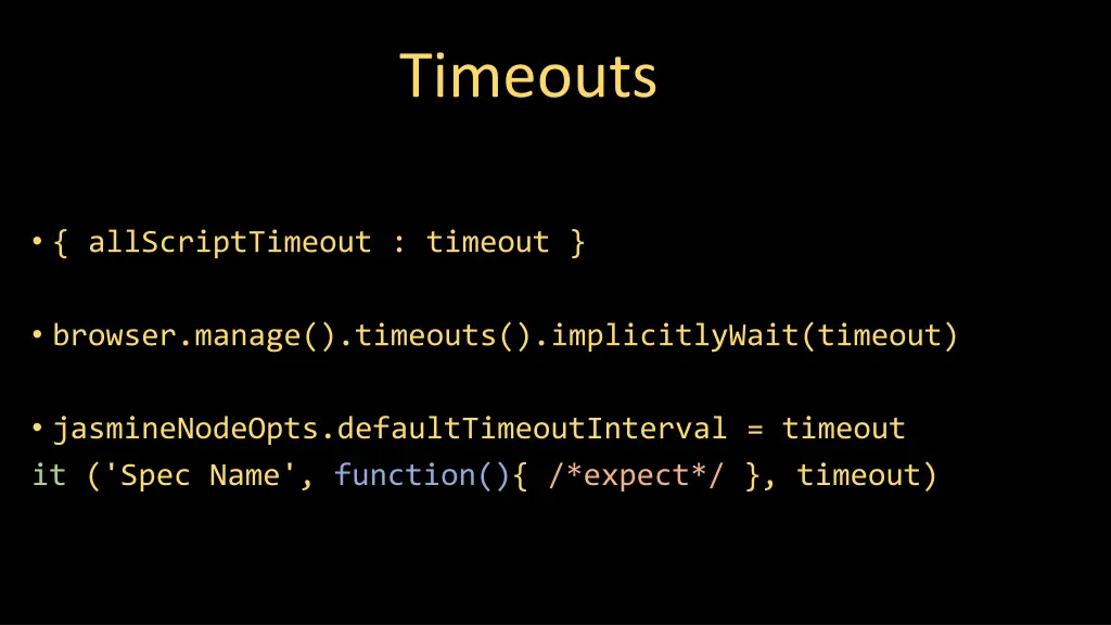 timeouts
