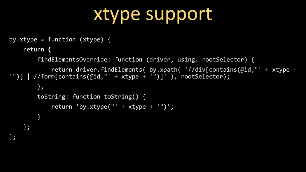 xtype support