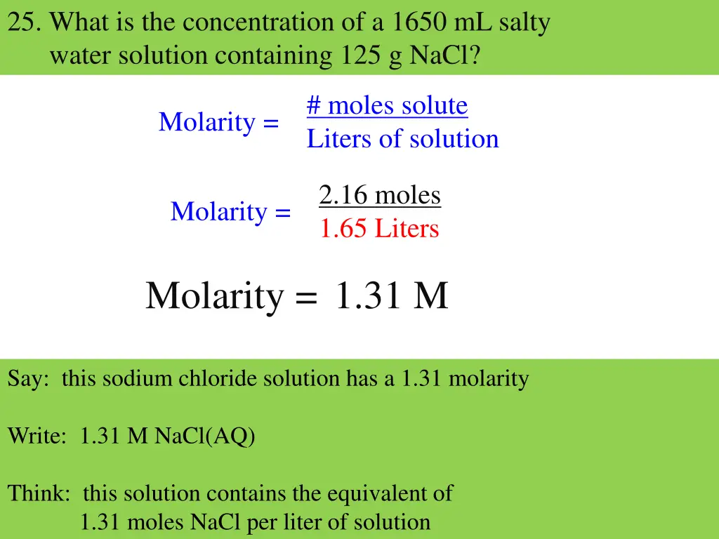 25 what is the concentration of a 1650 ml salty 3