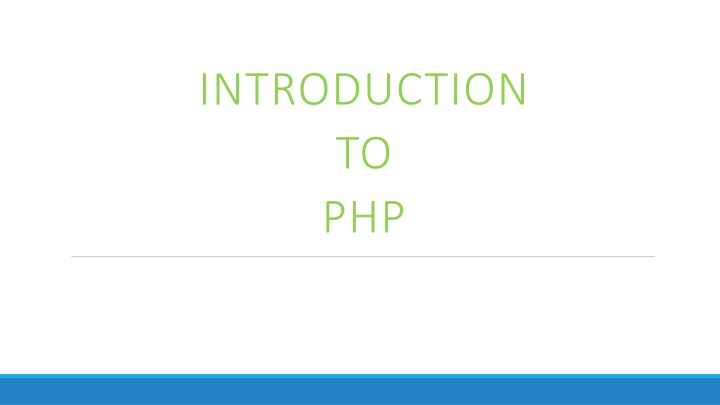 introduction to php