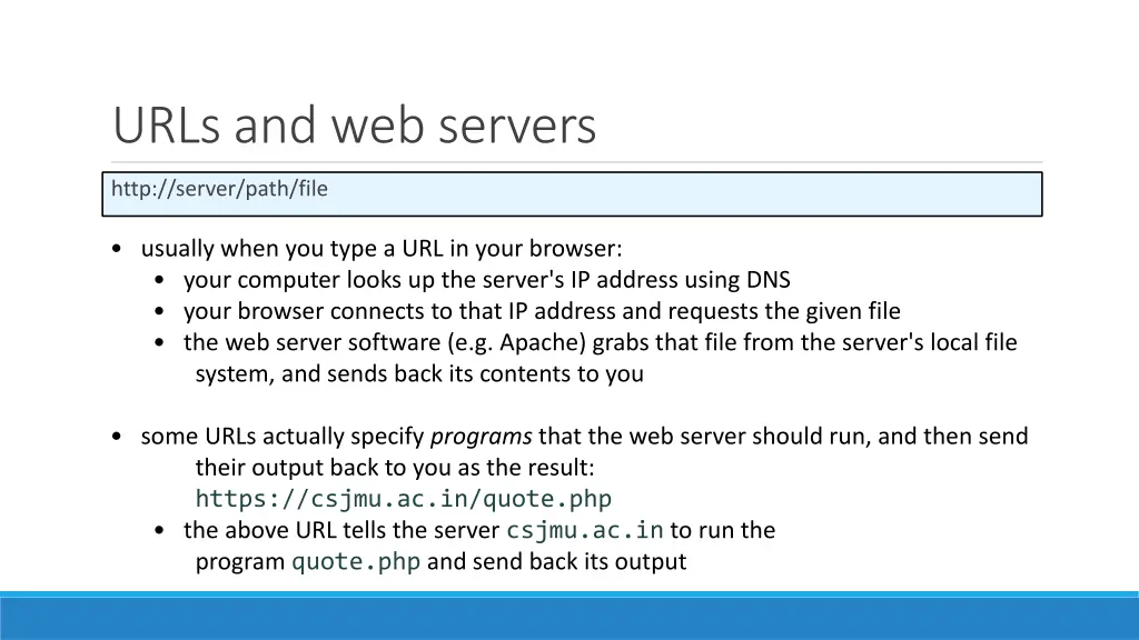 urls and web servers