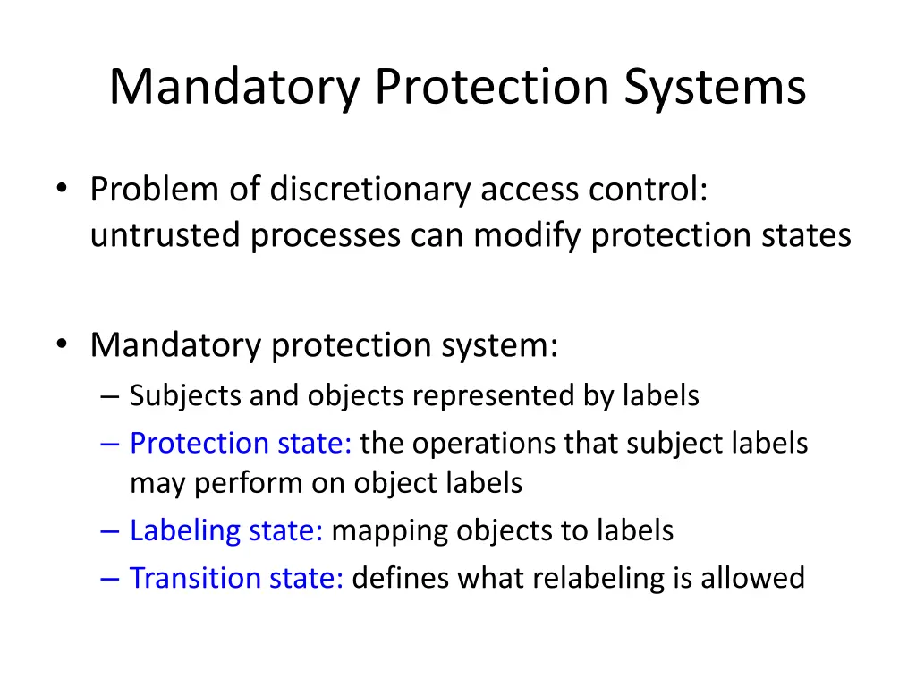 mandatory protection systems