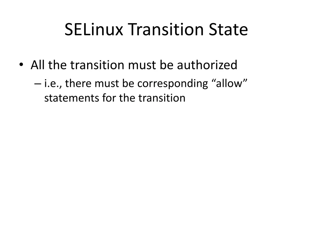 selinux transition state 2