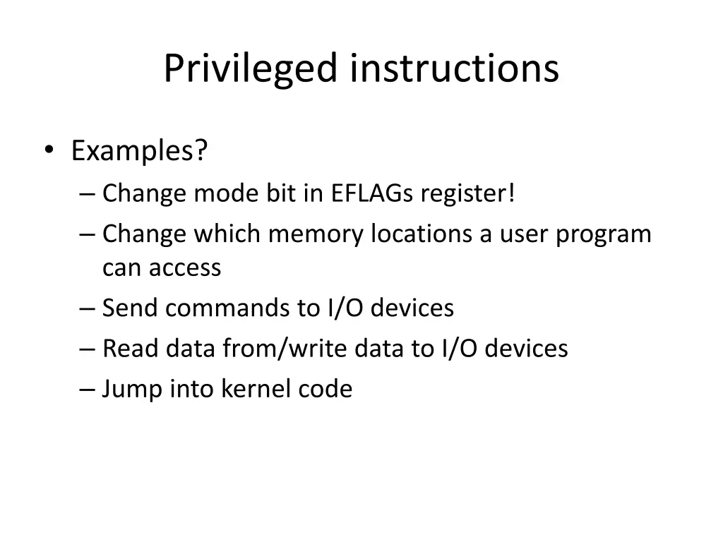 privileged instructions