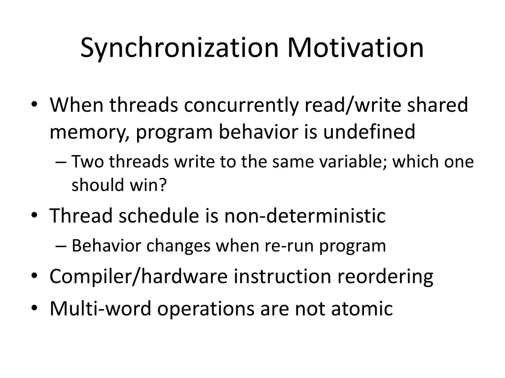 synchronization motivation