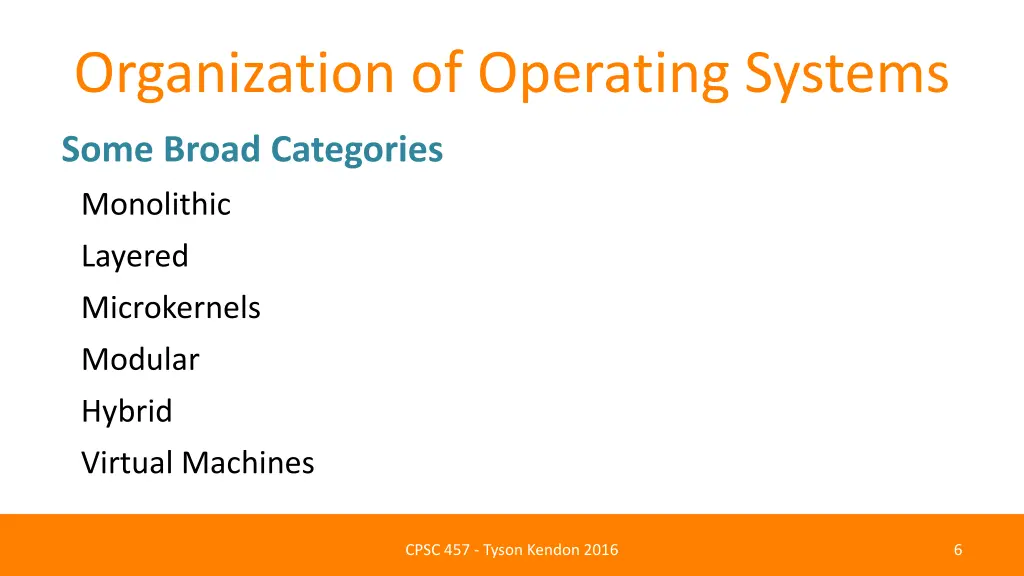 organization of operating systems