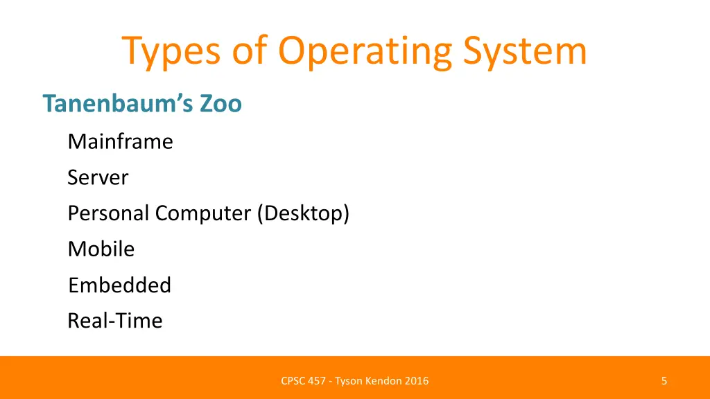 types of operating system