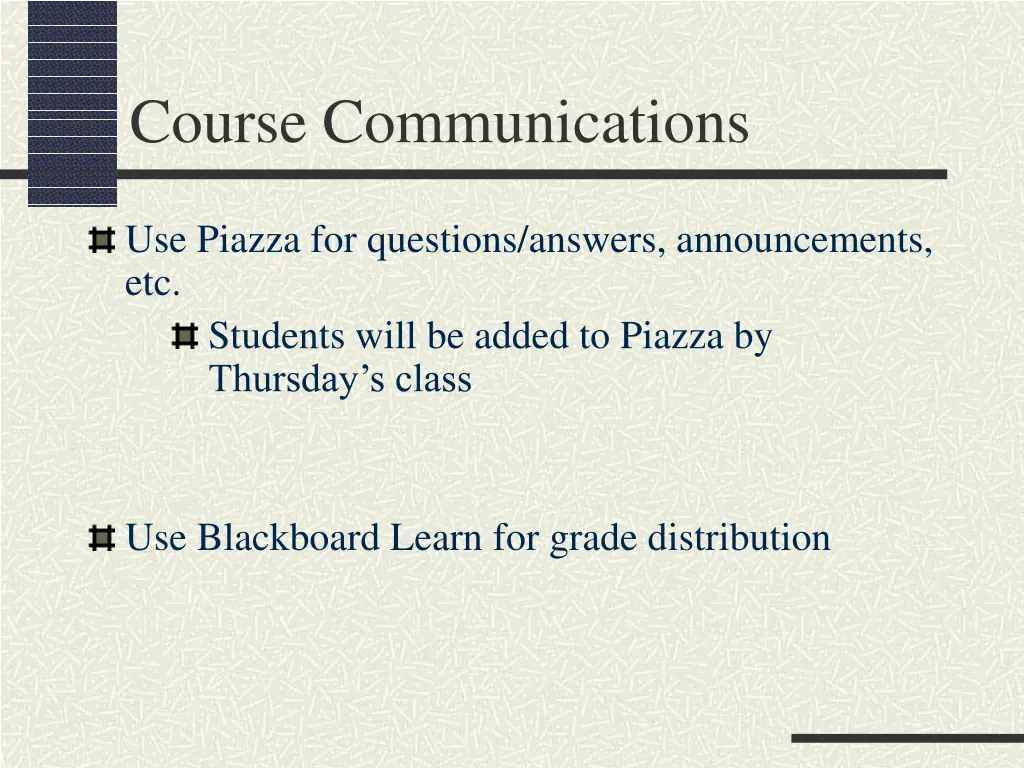 course communications