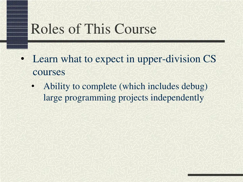 roles of this course 1
