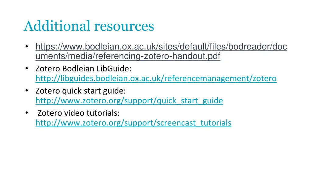 additional resources