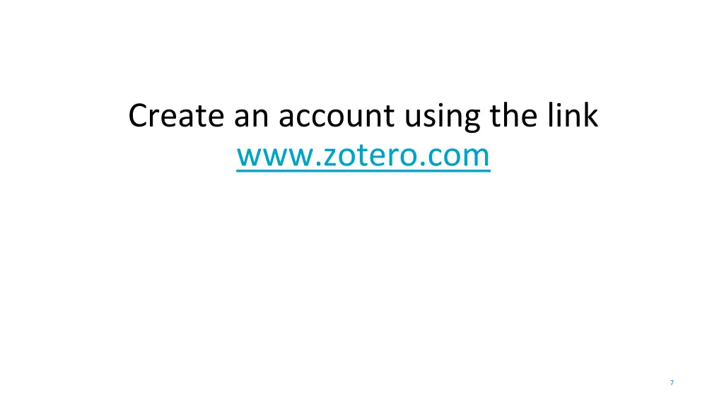 create an account using the link www zotero com