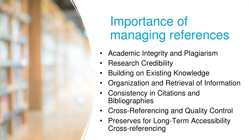 importance of managing references