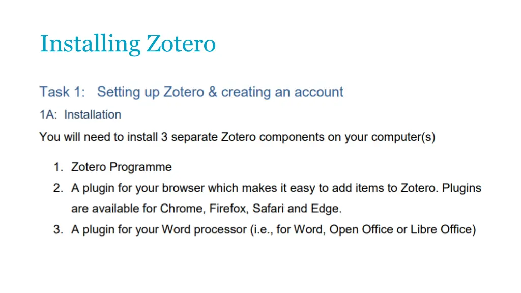 installing zotero