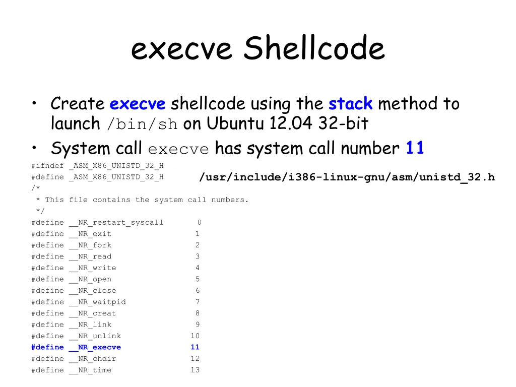 execve shellcode