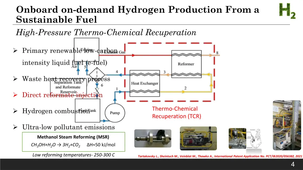 onboard on demand hydrogen production from