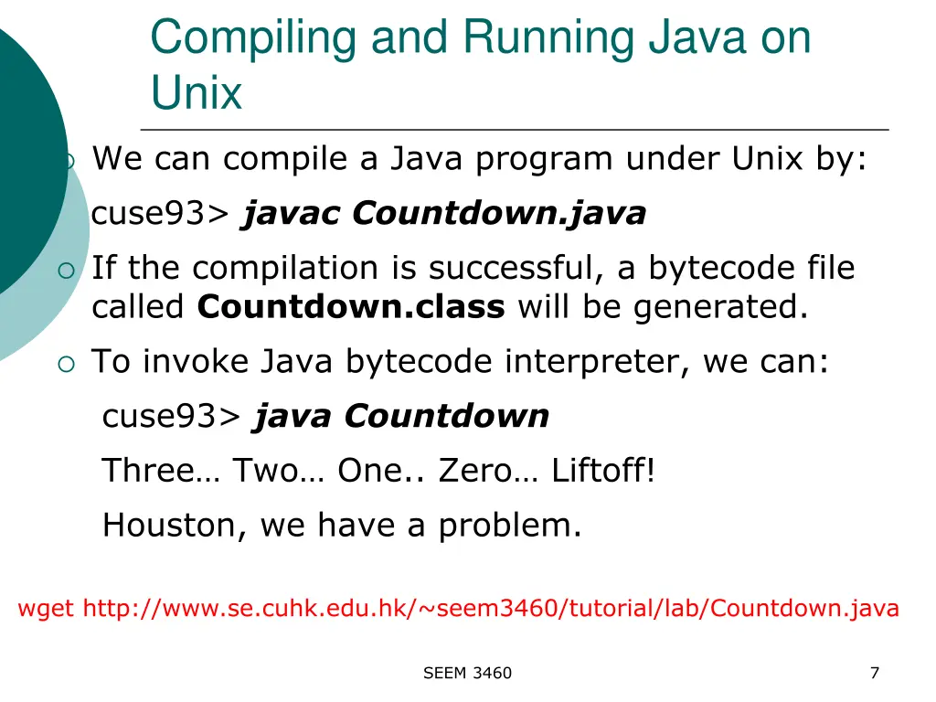 compiling and running java on unix
