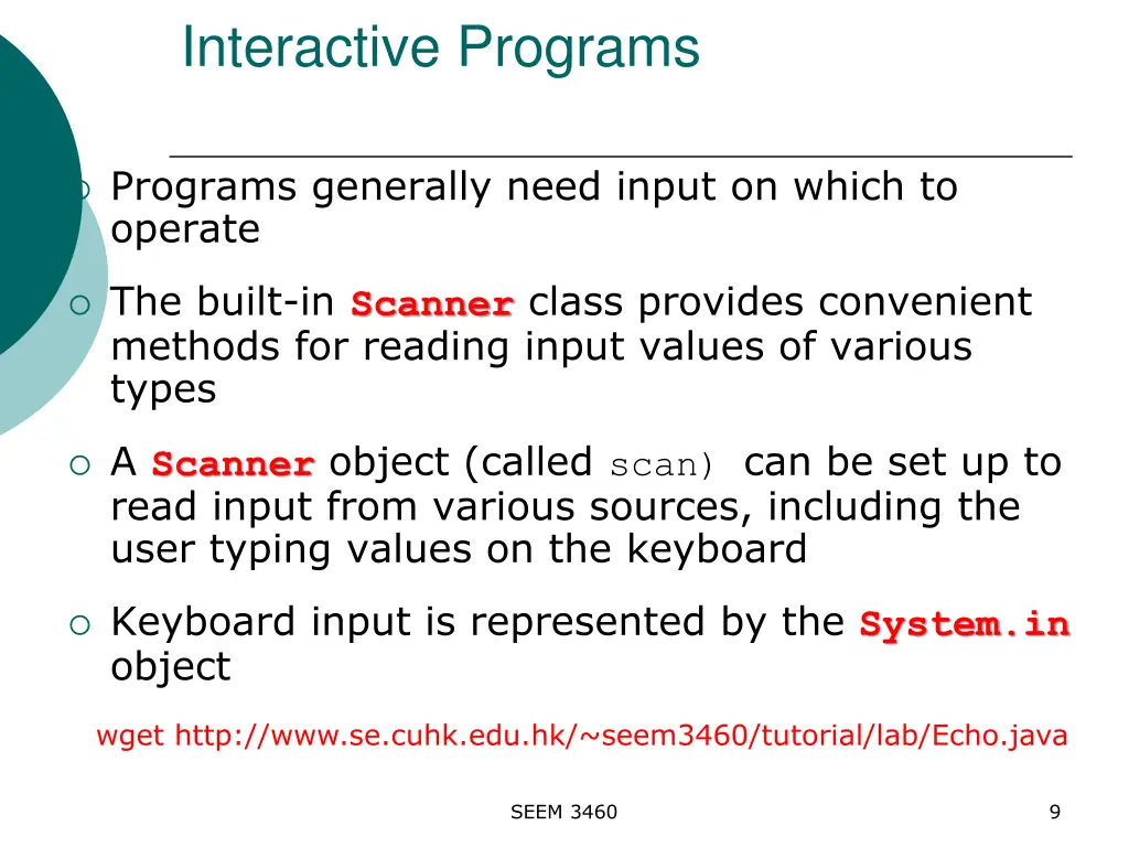 interactive programs