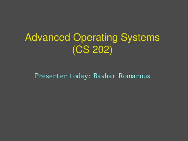 advanced operating systems cs 202