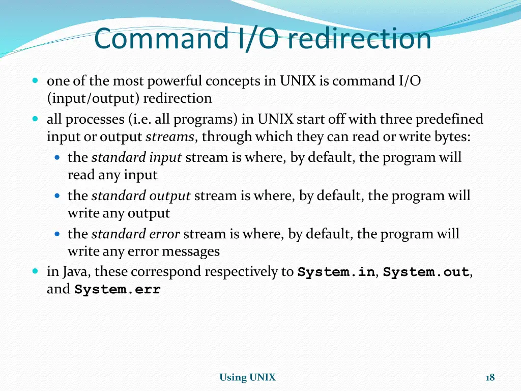 command i o redirection