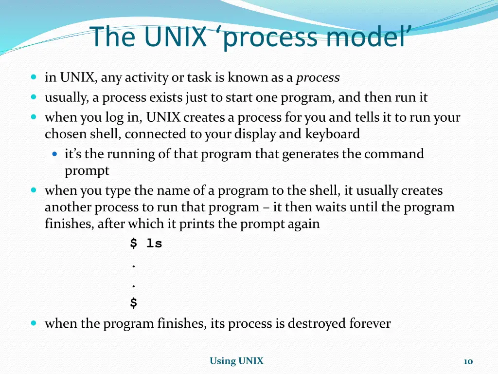 the unix process model