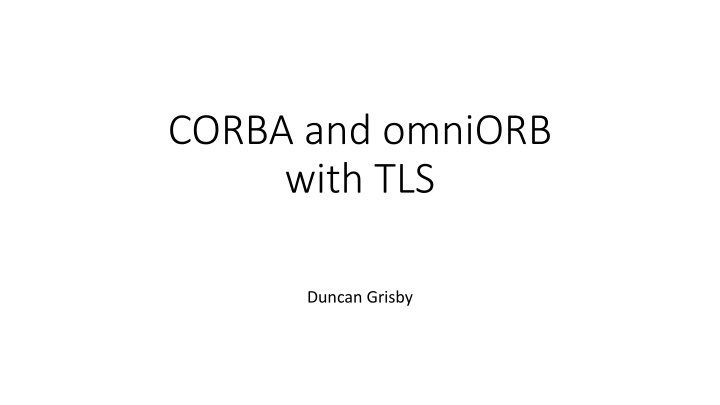 corba and omniorb with tls