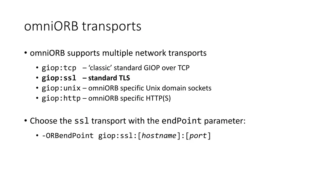 omniorb transports