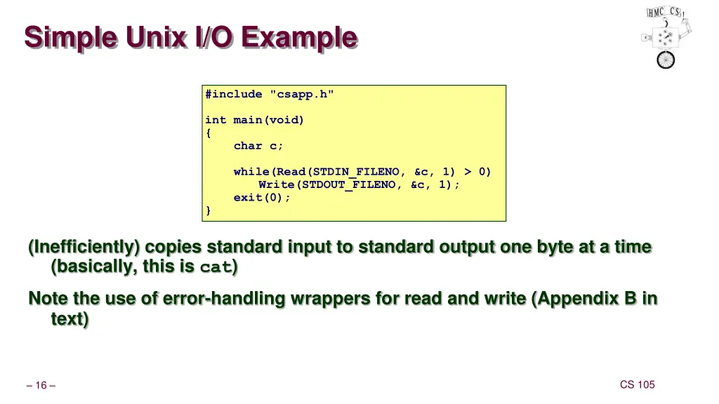 simple unix i o example