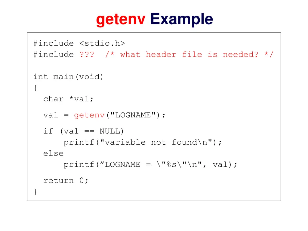 getenv example