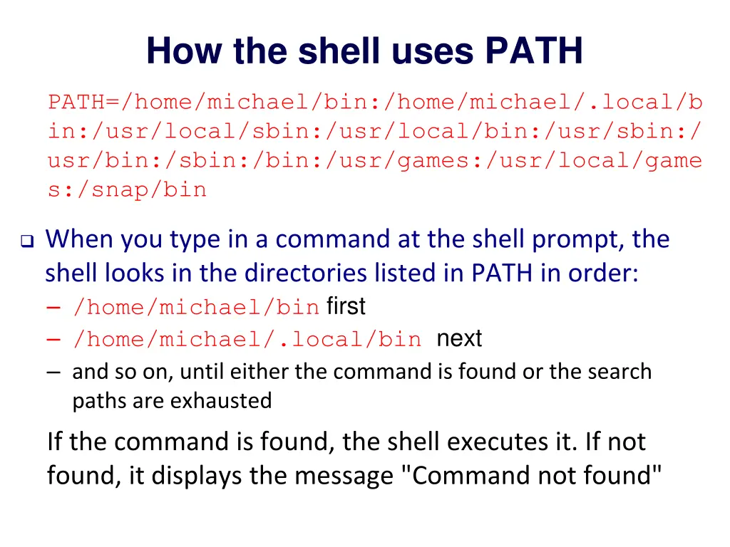 how the shell uses path