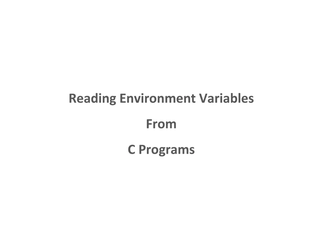 reading environment variables