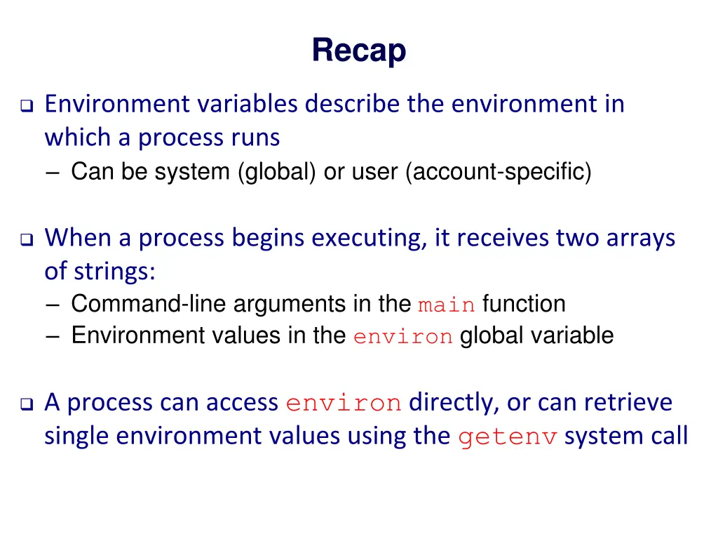 recap