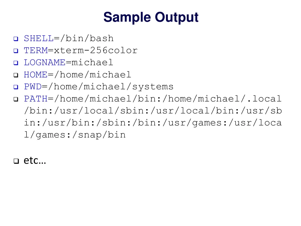 sample output