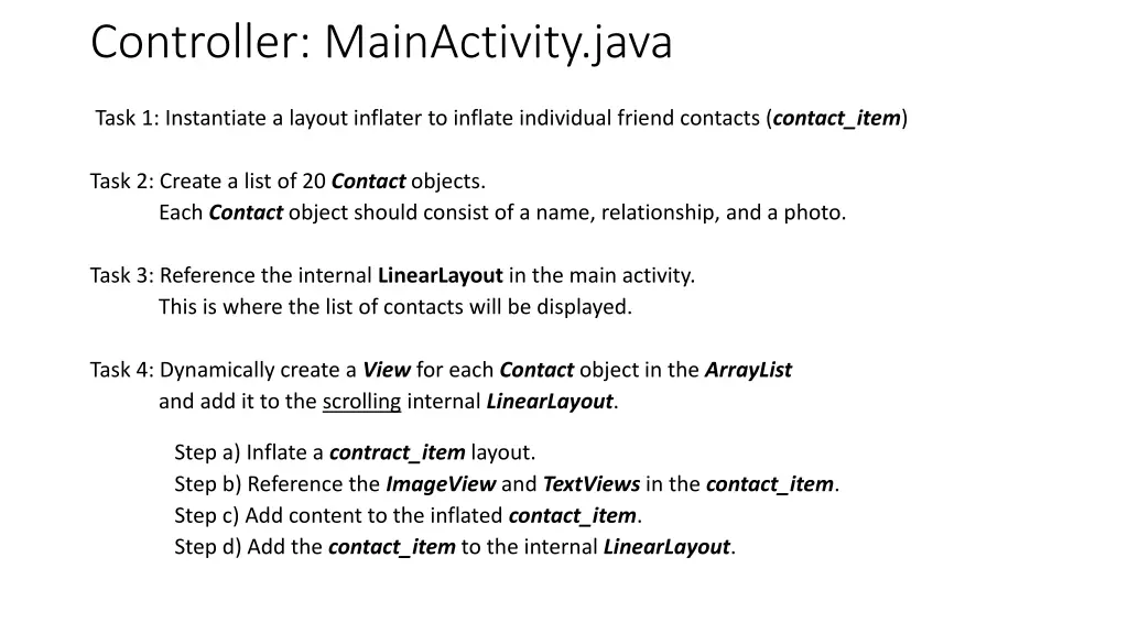 controller mainactivity java