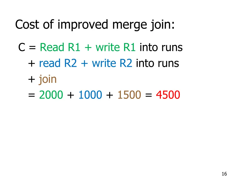 cost of improved merge join